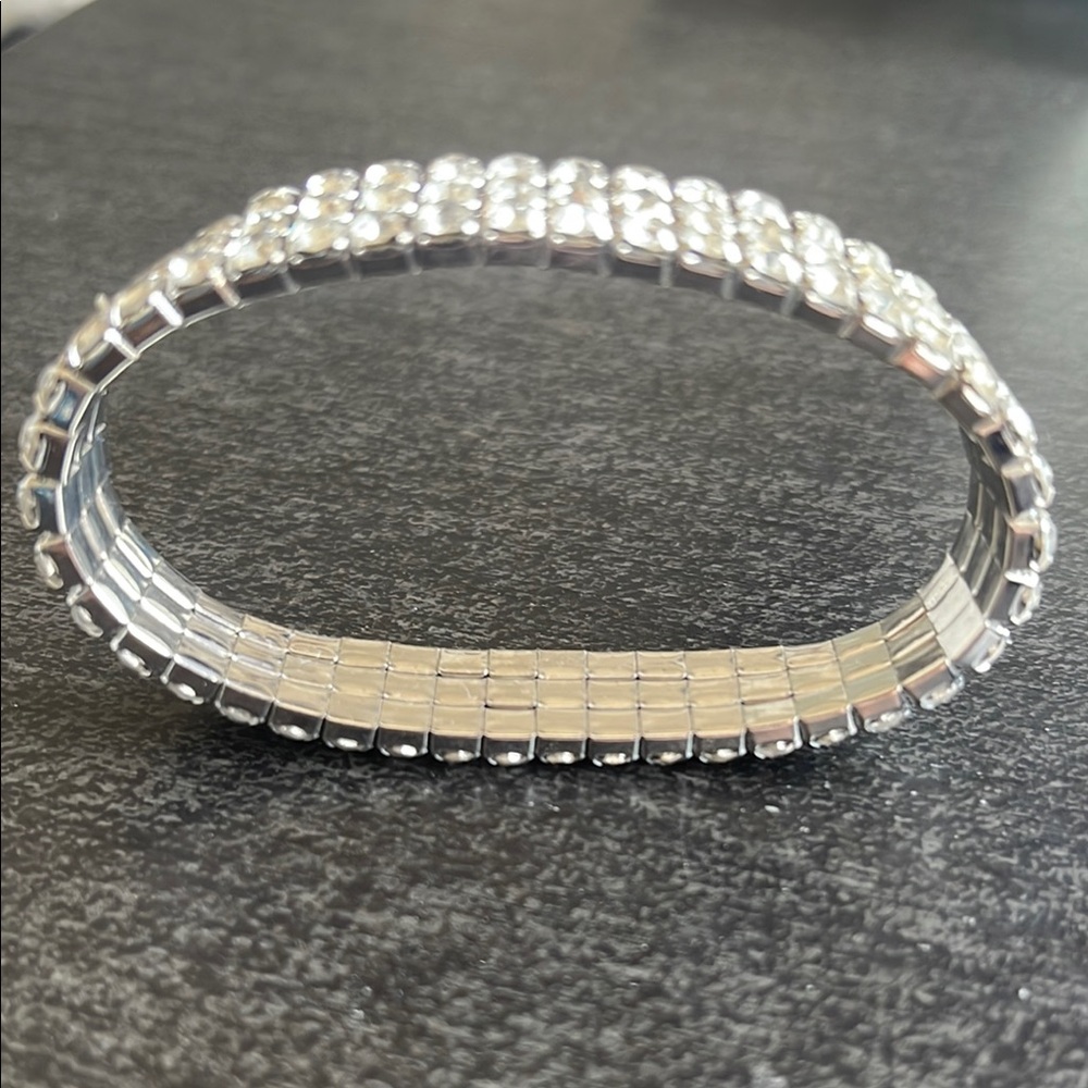 Silver Rhinestone Bracelet - Picture 3 of 8